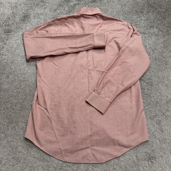 Brooks Brothers Milano Slim Fit Non Iron Dress Shirt Mens 16 34 Red Check Cotton - Picture 2 of 14